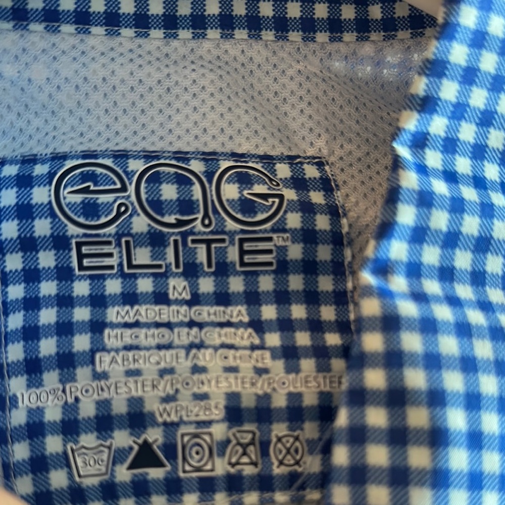 Mossy Oak Blue Casual Button Down Shirt with Gingham Pattern - Picture 5 of 7